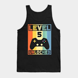 Kids Level 5  Video  5th Birthday Gaming Tank Top